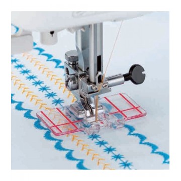 Piedino Janome con Soletta trasparente per punti decorativi (Con linee guida)